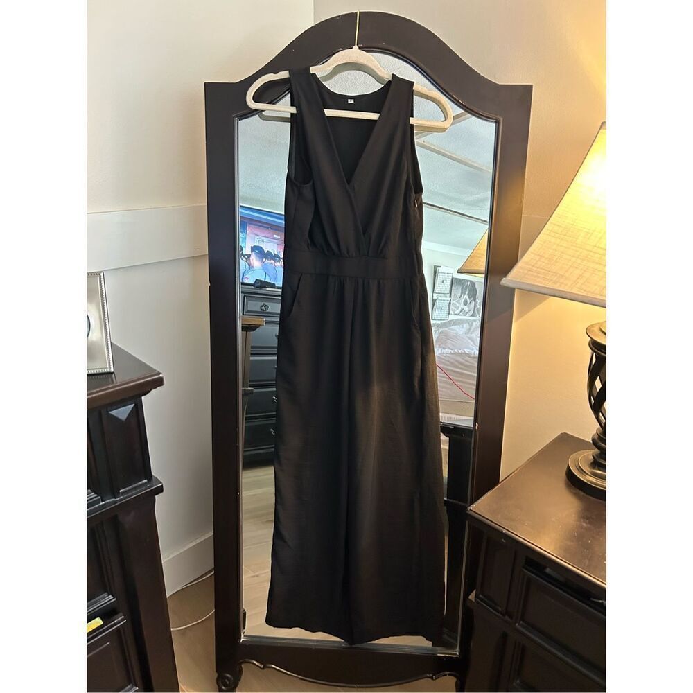 NEW Black Lightweight Tank Jumpsuit Romper Pocket S
